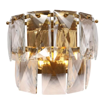 Kristallen wandlamp CHELSEA 2xE14/40W/230V goud