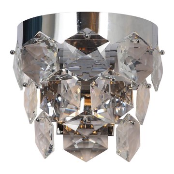 Kristallen wandlamp GRACE 2xE14/40W/230V chroom