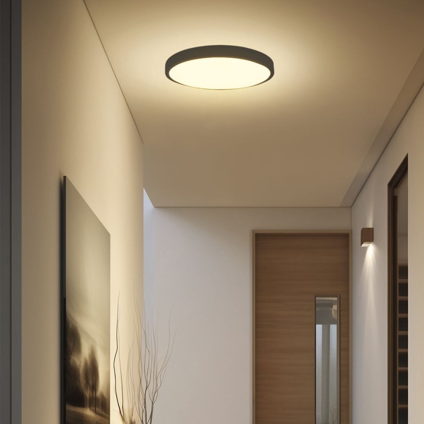 LED Badkamer plafondlamp SAMSUNG CHIP LED/18W/230V IP44 4000K diameter 25 cm zwart