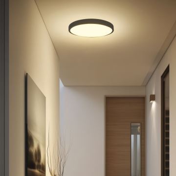 LED Badkamer plafondlamp SAMSUNG CHIP LED/24W/230V IP44 3000K diameter 29 cm zwart