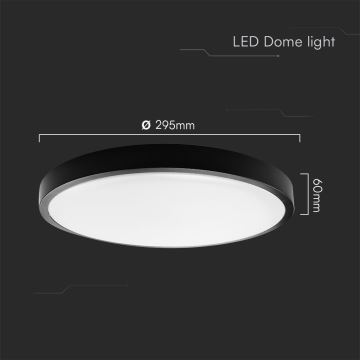 LED Badkamer plafondlamp SAMSUNG CHIP LED/24W/230V IP44 3000K diameter 29 cm zwart