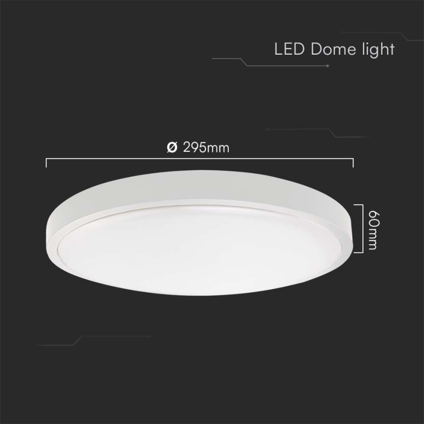 LED Badkamer plafondlamp SAMSUNG CHIP LED/24W/230V IP44 6500K diameter 29 cm wit