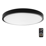 LED Badkamer plafondlamp met sensor LED/18W/230V 4000K IP44 zwart + afstandsbediening