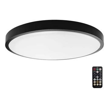 LED Badkamer plafondlamp met sensor LED/24W/230V 4000K IP44 zwart + afstandsbediening