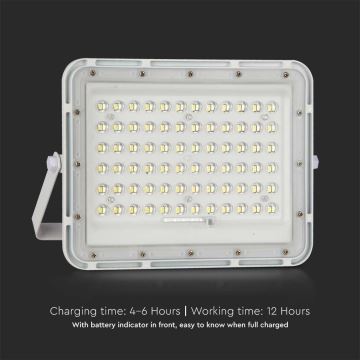 LED Buiten dimbaar zonne- Schijnwerper LED/15W/3,2V IP65 6400K wit + afstandsbediening