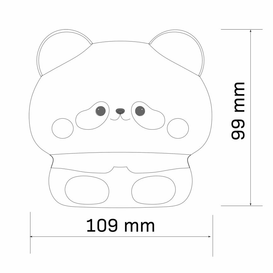 LED Dimbaar children's aanraken lamp PANDA LED/2W/3,7V 1200 mAh