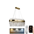 LED Dimbaar kristal Hanglamp aan een touw LED/100W/230V 3000-6500K goud + afstandsbediening