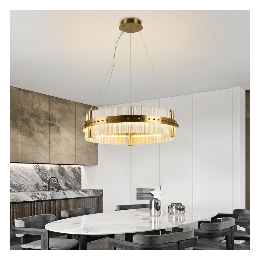 LED Dimbaar kristal Hanglamp aan een touw LED/40W/230V 3000-6500K + afstandsbediening