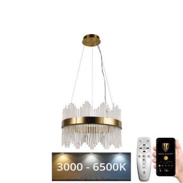 LED Dimbaar kristal Hanglamp aan een touw LED/70W/230V 3000-6500K goud + afstandsbediening