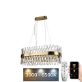 LED Dimbaar kristal Hanglamp aan een touw LED/90W/230V 3000-6500K + afstandsbediening