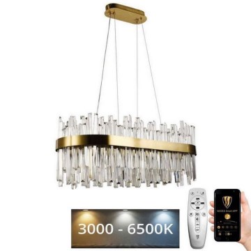 LED Dimbaar kristal Hanglamp aan een touw LED/90W/230V 3000-6500K + afstandsbediening