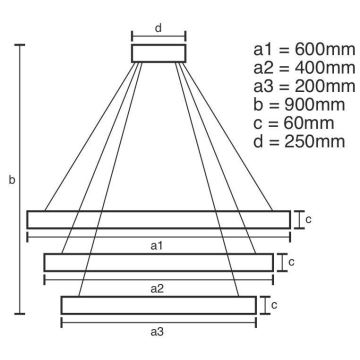 LED Dimbare kroonluchter aan snoer LED/165W/230V 3000-6500K + afstandsbediening