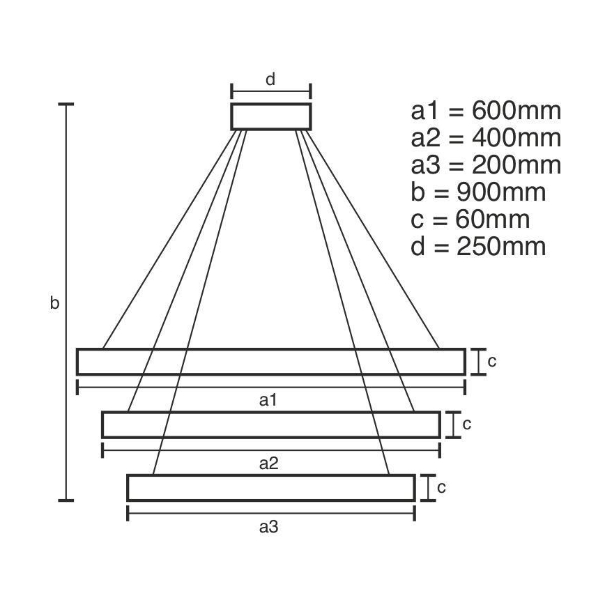 LED Dimbare kroonluchter aan snoer LED/165W/230V 3000-6500K + afstandsbediening