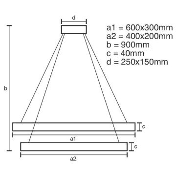 LED Dimbare kroonluchter aan snoer LED/65W/230V 3000-6500K + afstandsbediening