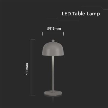 LED Dimbare oplaadbare touch tafellamp LED/1W/5V 3000-6000K 1800 mAh grijs
