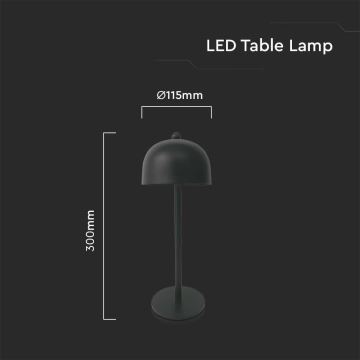 LED Dimbare oplaadbare touch tafellamp LED/1W/5V 3000-6000K 1800 mAh zwart