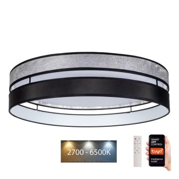 LED Dimbare plafondlamp LIMA LED/36W/230V 2700-6500K Wi-Fi Tuya + afstandsbediening zwart/zilver