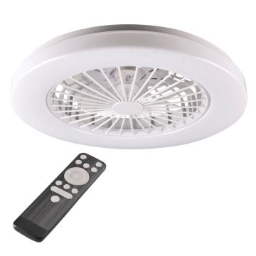 LED Dimbare plafondlamp met ventilator LIBYA LED/48W/230V 3000-6500K wit + afstandsbediening