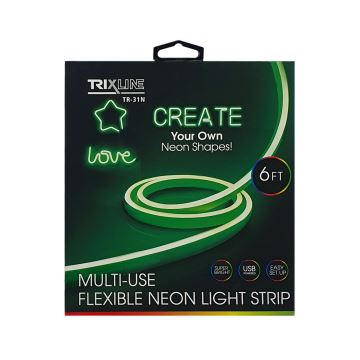 LED Flexibel strip NEON LED/5V USB 1,8 m groen