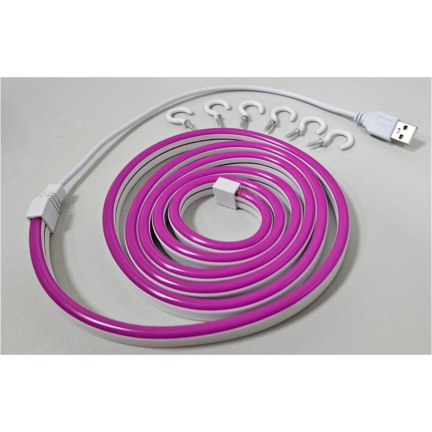 LED Flexibel strip NEON LED/5V USB 1,8 m paars