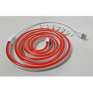 LED Flexibel strip NEON LED/5V USB 1,8 m rood