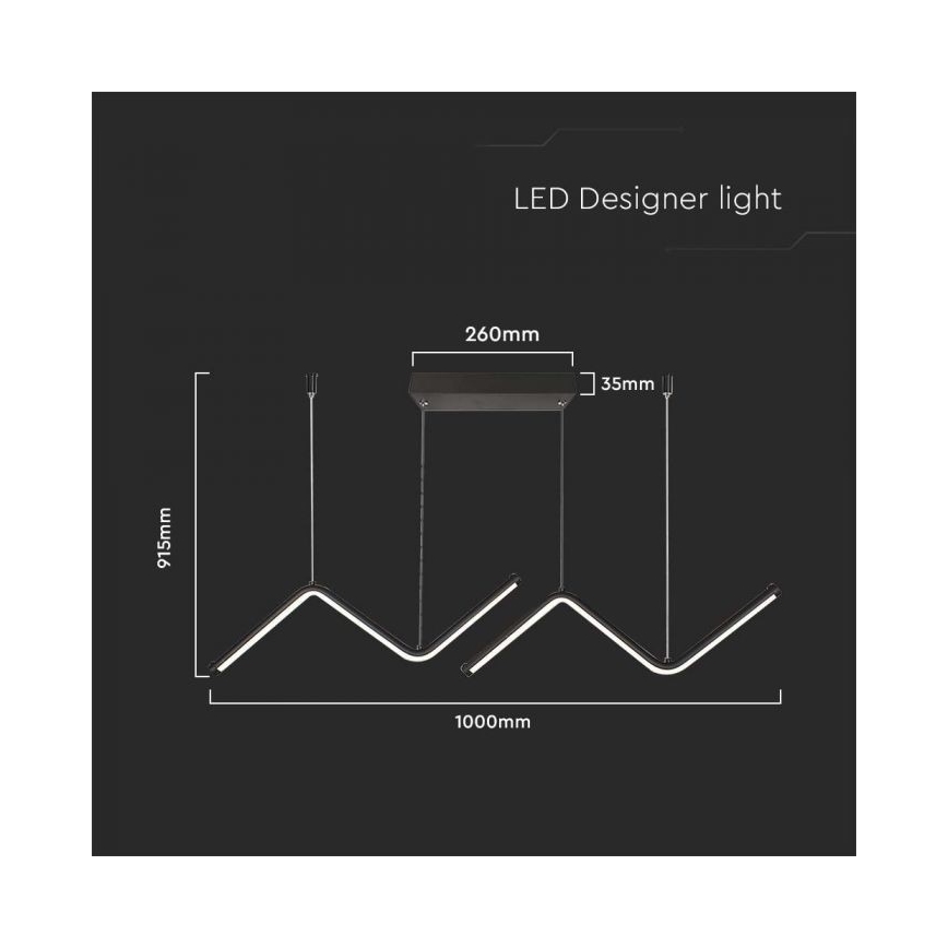 LED Hanglamp aan een koord LED/12W/230V 4000K zwart