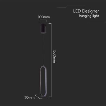 LED Hanglamp aan een koord LED/13W/230V 4000K zwart