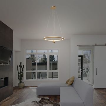 LED Hanglamp aan een koord LED/45W/230V 3000K diameter 62 cm goud