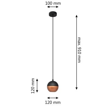 LED Hanglamp aan een koord MIDWAY 1xGU10/6,5W/230V zwart/koper