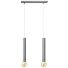 LED Hanglamp aan een koord TUBA 2xGU10/6,5W/230V grijs