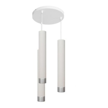 LED Hanglamp aan een koord TUBA 3xGU10/6,5W/230V wit/mat chroom