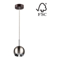 LED Hanglamp aan koord BALL WOOD 1xGU10/5W/230V mat eiken - FSC-gecertificeerd