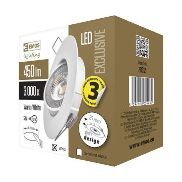 LED Inbouwlamp EXCLUSIVE LED/5W/230V 3000 K wit