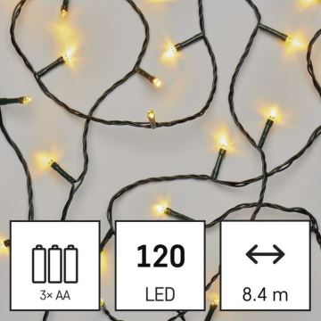 LED Kerst buitenketting 120xLED/8,9m IP44 warm wit