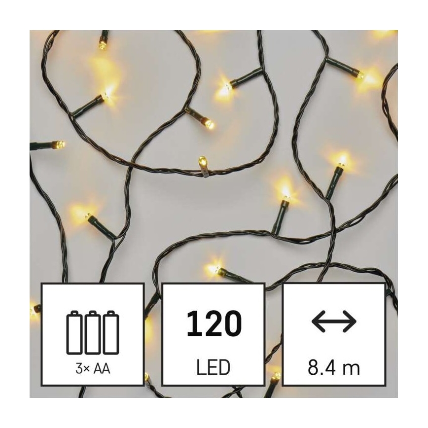 LED Kerst buitenketting 120xLED/8,9m IP44 warm wit