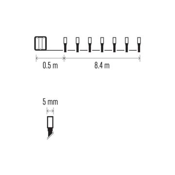 LED Kerst buitenketting 120xLED/8,9m IP44 warm wit