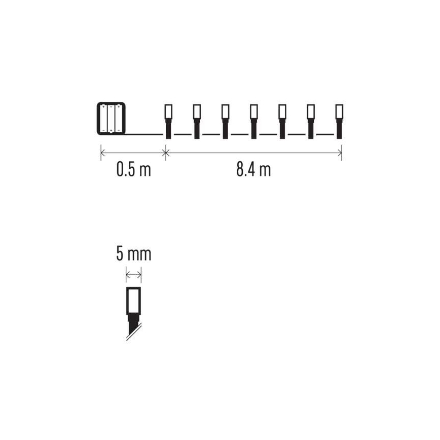 LED Kerst buitenketting 120xLED/8,9m IP44 warm wit