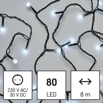 LED Kerst buitenketting 80xLED/13m IP44 koel wit