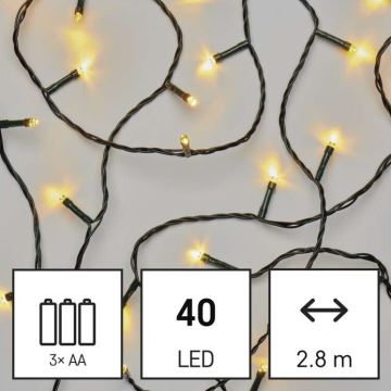 LED Kerst Lichtketting voor Buiten 40xLED/3,3m IP44 warm wit