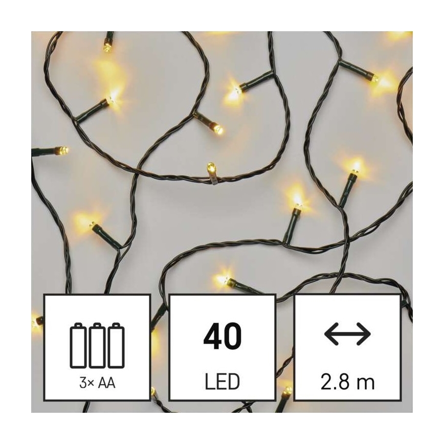 LED Kerst Lichtketting voor Buiten 40xLED/3,3m IP44 warm wit