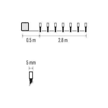 LED Kerst Lichtketting voor Buiten 40xLED/3,3m IP44 warm wit