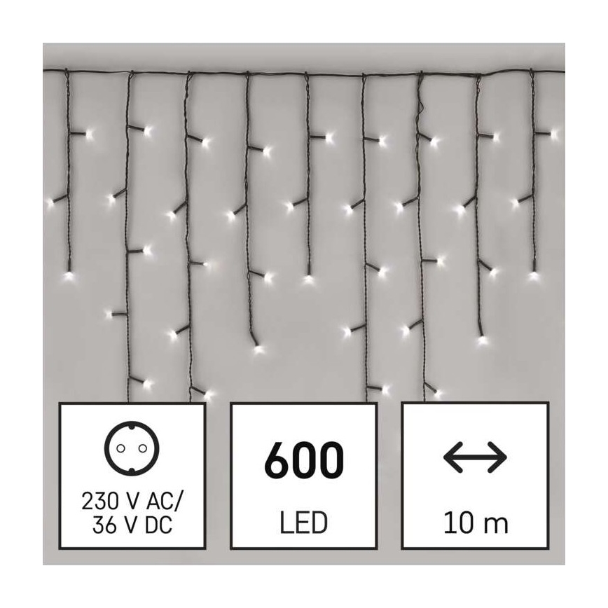 LED Kerst Lichtketting voor Buiten 600xLED/8 modi 15m IP44 koud wit