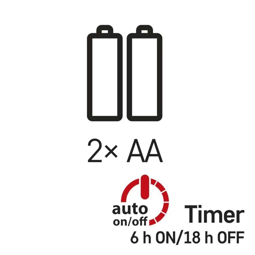 LED Kerst lichtsnoer 20xLED/2xAA 2,4m koud wit