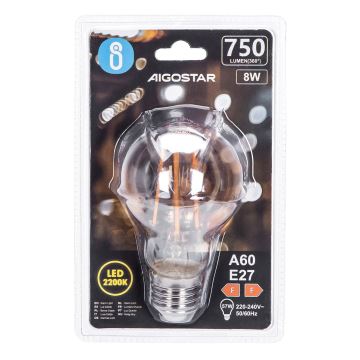 LED Lamp A60 E27/8W/230V 2200K - Aigostar