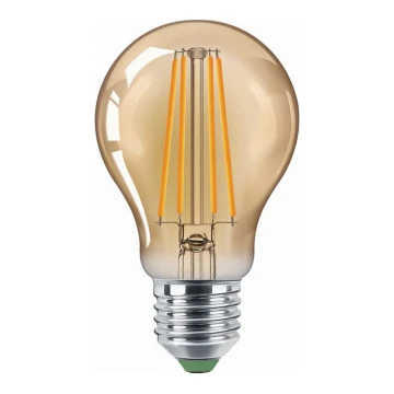 LED Lamp CLASIC AMBER A60 E27/9W/230V 2200K - Brilagi