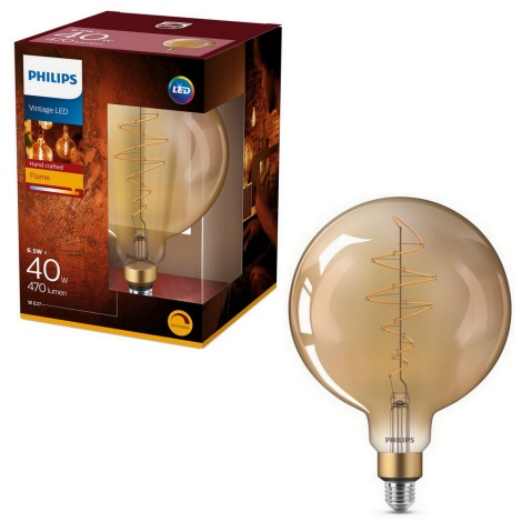 stopverf Bachelor opleiding Werkloos LED Lamp dimbaar VINTAGE Philips G200 E27/6,5W/230V | Lampenmanie