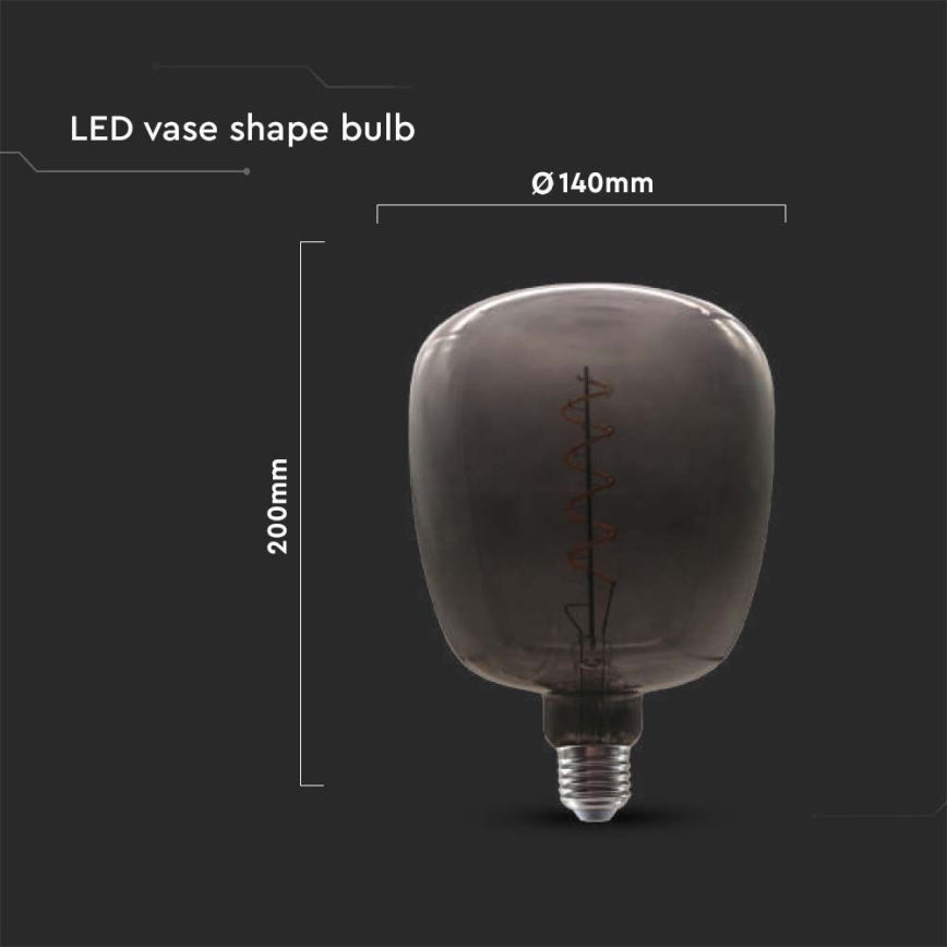 LED Lamp FILAMENT E27/4W/230V zwart