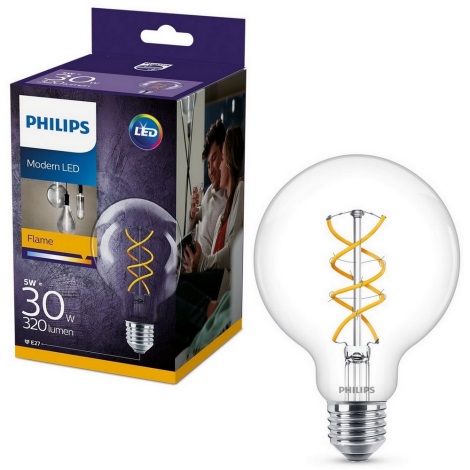 Ervaren persoon lila Echt niet LED Lamp Philips VINTAGE G95 E27/5W/230V 2200K | Lampenmanie