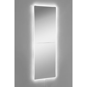 LED muur spiegel met een achtergrondverlichting RECTANGULAR 120x40 cm wit