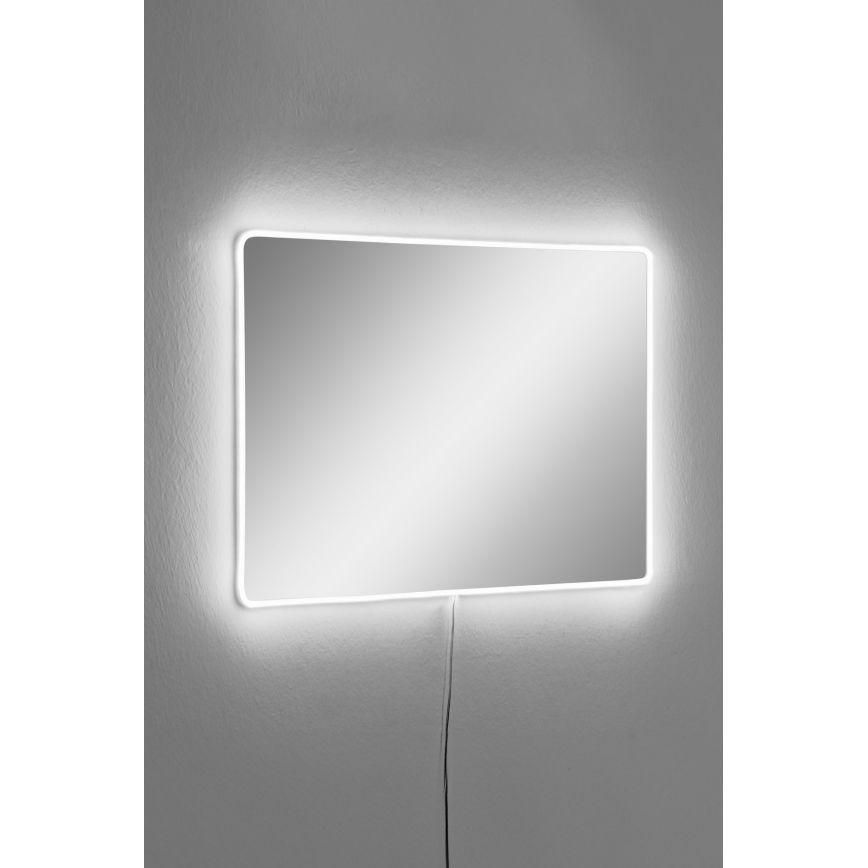 LED muur spiegel met een achtergrondverlichting RECTANGULAR 60x40 cm wit